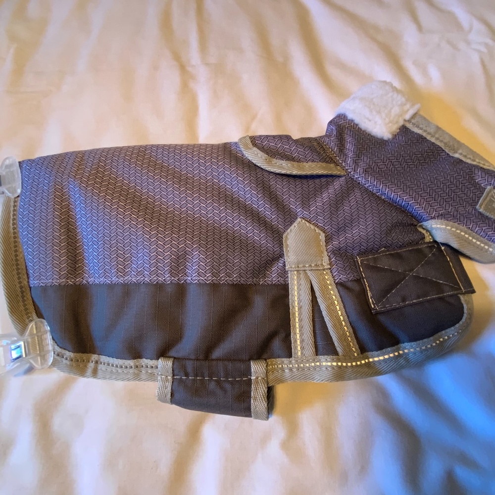 Hunter Insulated Lavender/Gray Winter Dog Coat (12” Length)